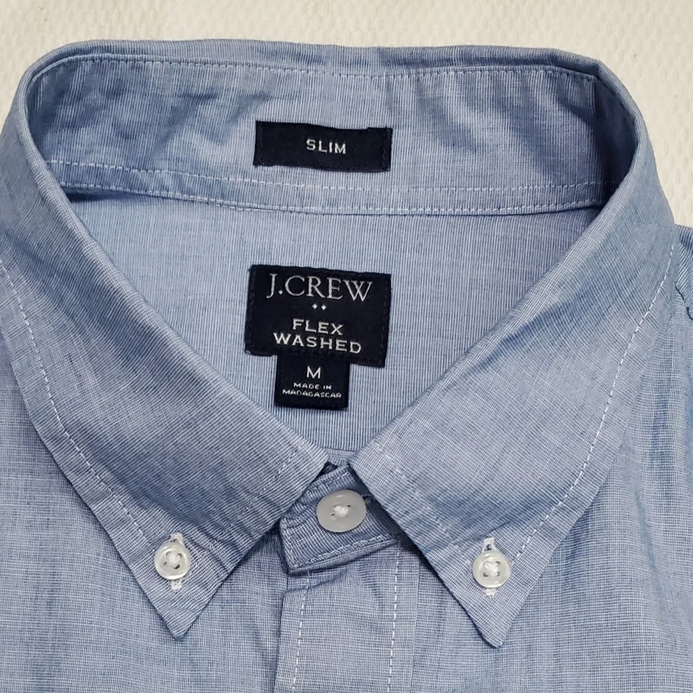 J. Crew Flex Washed Cotton Blend Slim Fit Long Sleeve Button Down Shirt Medium